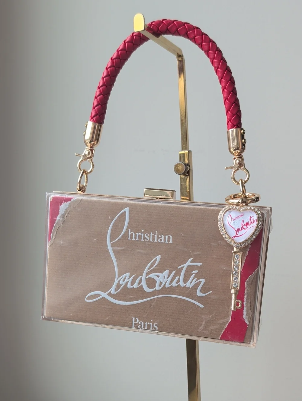 Upcycled Spiked Out Christian Louboutin Paper Shopping Bag Novelty Clutch